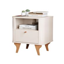 Mesa De Cabeceira Aruma Slim Com Cantos Arredondados Off White