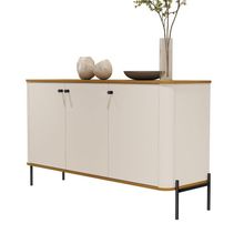 Buffet Aparador Tucupi Off White Com Nature Pe Preto - Moveis Jb