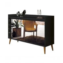 Buffet Com Adega Estilo Com Espelho Preto - Moveisaqui