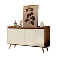 Buffet Aparador Retrô Delux 4 Portas Malbec Com Off White - Moveisaqui