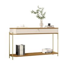 Buffet Aparador Tucupi Off White Com Nature Pe Dourado - Moveis Jb