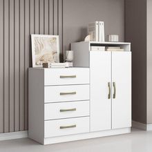 Cômoda Quarto 2 Portas Sapateira 120cm Elára A09 - D'rossi Atacama E Branco