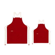 Avental Infantil e Adulto Vermelho Algodao Cozinha Artes Pais e Filhos