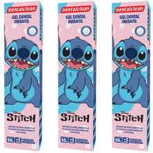 3X GEL DENTAL INFANTIL STITCH SABOR MORANGO 50G -DENTALCLEAN