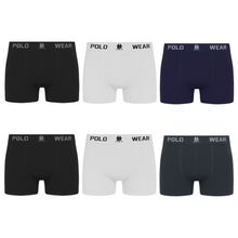 Kit 6 Cuecas Boxer Polo Wear Masculina