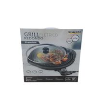 Grill Elétrico Redondo Premium com Termostato 127V - Preta