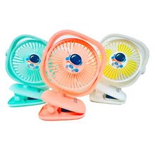 Mini Ventilador Luz LED Presilha Fixador USB Recarregável Cor:Rosa