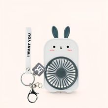 Mini Ventilador de Mão Portátil Chaveiro Recarregável Cor:Branco