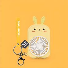 Mini Ventilador de Mão Portátil Chaveiro Recarregável Cor:Amarelo