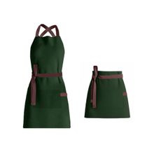 Avental Verde Cintura Alça Marrom Cafe Bistro Bar Unissex