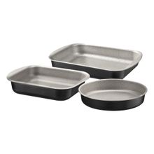 Jogo de Assadeiras Tramontina Brasil em Alumínio com Antiaderente Starflon Max Preto 3 Peças Tramontina