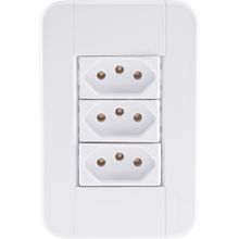 Conjunto 4x2 3 Tomadas 2P+T 20A 250V Tramontina Tablet Branco Tramontina