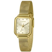 Relógio Lince Feminino Ref: Lqgh253l26 C1kx Retangular Mesh Dourado