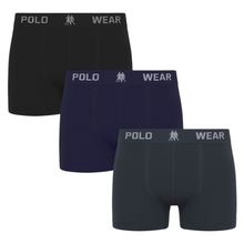 Kit 3 Cuecas Boxer Polo Wear Masculina