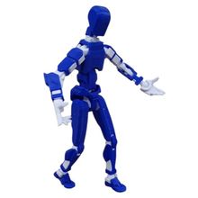 Kit 02 Boneco DESMONTADO DUMMY 14 CM Articulado 3D Azul/Branco