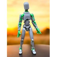 Impressão Em 3D Ação Figura Dummy 13 Boneco Montagem Modelo 14 CM Brinquedos Articulado Infantis Presentes Cinza/Verde