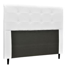 Cabeceira Luna Para Cama Box Queen 160 cm Corino Branco - D'Rossi