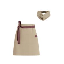 Avental Cintura e Faixa de Cabelo Bege Marrom Barista Bistro