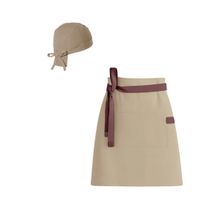 Avental de Cintura e Bandana Bege Marrom Barista Bistro Cafe