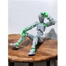 Impressão Em 3D Figura Dummy 13 Boneco Montagem Modelo 14 CM Brinquedos Articulado Cinza/Verde -ENVIO EM 24 HORAS