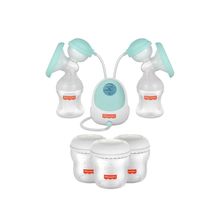 Kit Bomba de Leite Elétrica Dupla Fisher Price + 3 Frascos pra Armazenar Leite - BB1224K BB1224K