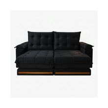 Sofá Retrátil e Reclinável Barcelona Molas Ensacadas Pillow Top 2,50m Preto - Teixeira