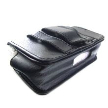 Capa de Couro Para Bomba de Insulina Horizontal Preta com Clip