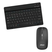 Teclado Mouse Bluetooth Slim Compatível Samsung Tablet Cores Preto