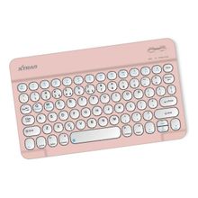 Teclado Mouse Bluetooth Slim Compatível Samsung Tablet Cores Rosa-claro