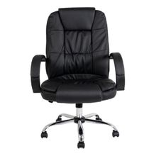 Cadeira Escritório Presidente Giratória Mb-c730 Preta Preto Espuma.