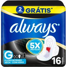 Always Noturno Seca, Absorvente Tamanho G, 16 Unidades