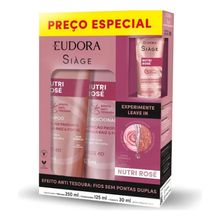 Kit Nutri Rose Shampoo 250ml + Cond 125ml + Leave-in 30ml