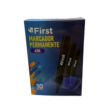 Kit 10 Marcador Permanente - azul