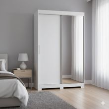 Guarda-Roupa Solteiro Bartira América com Espelho, 2 Portas, 2 Gavetas - 136,2cm de largura