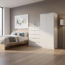 Cômoda Sapateira Bartira Roma com 2 Portas e 5 Gavetas - 122cm de largura