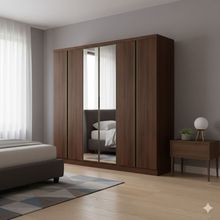 Guarda-Roupa Casal Bartira Monte Rei com Espelho, 6 Portas, 6 Gavetas - 238cm de largura