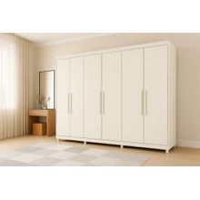 Guarda-Roupa Casal Europa Palermo com 6 Portas e 6 Gavetas - 250cm de largura