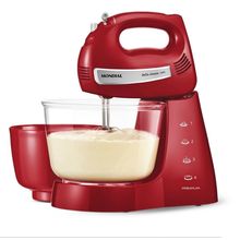 Batedeira Mondial Premium Vermelha Bella Massa Inox B-29 NP com 4 Velocidades e 500W