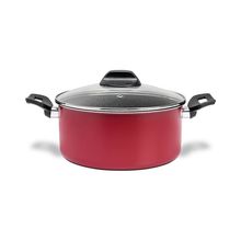 Caçarola Brinox Anis Pro-Flon Antiaderente 3,4L 22cm Tampa de Vidro Borgonha