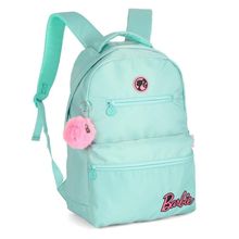 Mochila Costas 18 Barbie Turquesa Com Pompom Luxcel