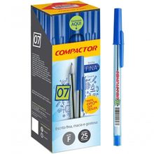 Caneta Esferográfica Azul Compactor 25 Unidades