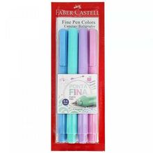 Caneta Fine Pen 4 Cores Tons Pastéis Faber-castell