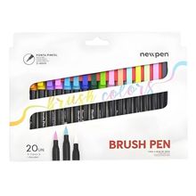 Caneta Brush Pen Colors Ponta Pincel 2-4mm 20 Unidades Newpen