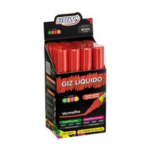 Caixa Caneta Giz Líquido 6mm 4g Evoke Com 12 Unidades Brw Vermelho