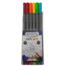 Caneta Hidrográfica Fineliner 6 Cores - Brw