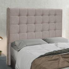 Cabeceira Casal 1,40m Estofada Com Costura Bordada Em Tecido Linho Sonhare – Lucadi Rústico Areia