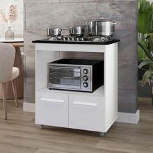 Balcão Cali Para Cooktop 5 Bocas 2 Portas Cozinha Mb1 75cm Cor Branco