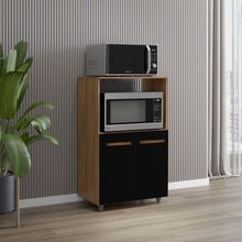 Armário Multiuso Nésia 2 Portas Cozinha Mb1 Cor Savana Preto