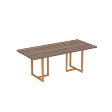 Mesa Reunião Retangular 2000x900mm Pe40tub Walnut-laranja Picasso