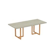 Mesa Reunião Retangular 2000x900mm Pe40tub Castanheira Natural-laranja Picasso